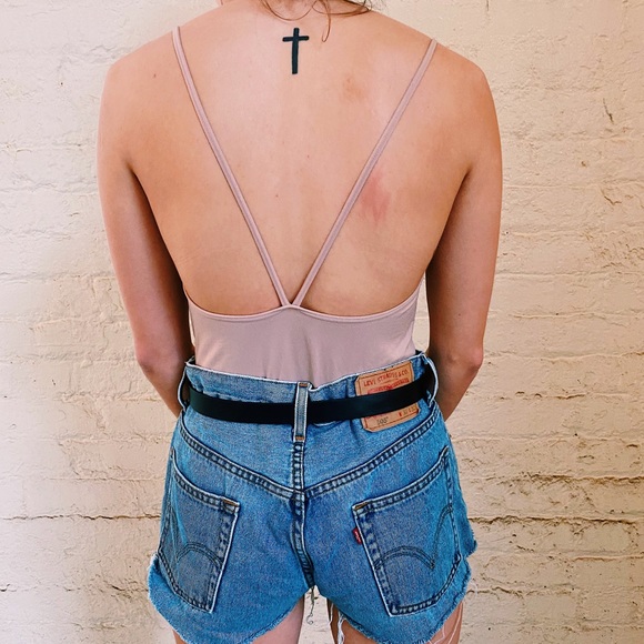 Mauve open back bodysuit - Picture 2 of 2